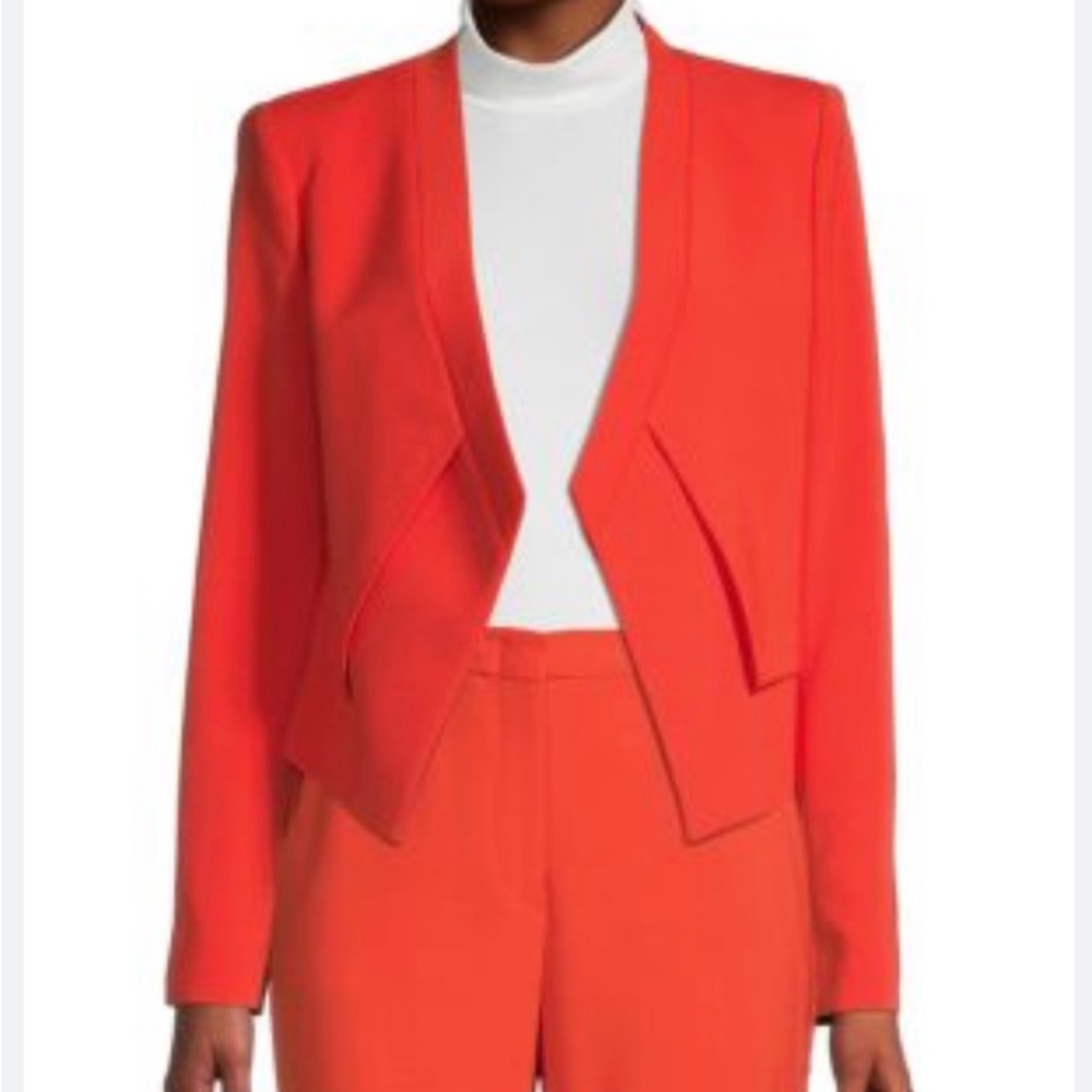 BCBG MAXAZRIA Coral/Peach Open Blazer